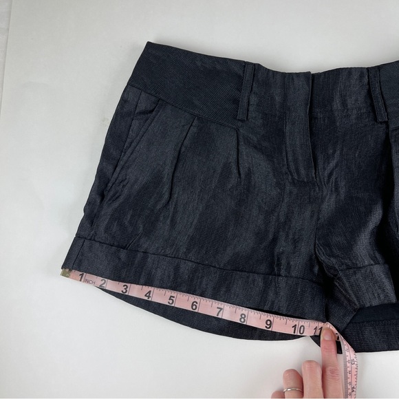 EXPRESS Black Satiny Shimmery Pleated Shorts, Party/Dressy/Formal - Picture 8 of 8
